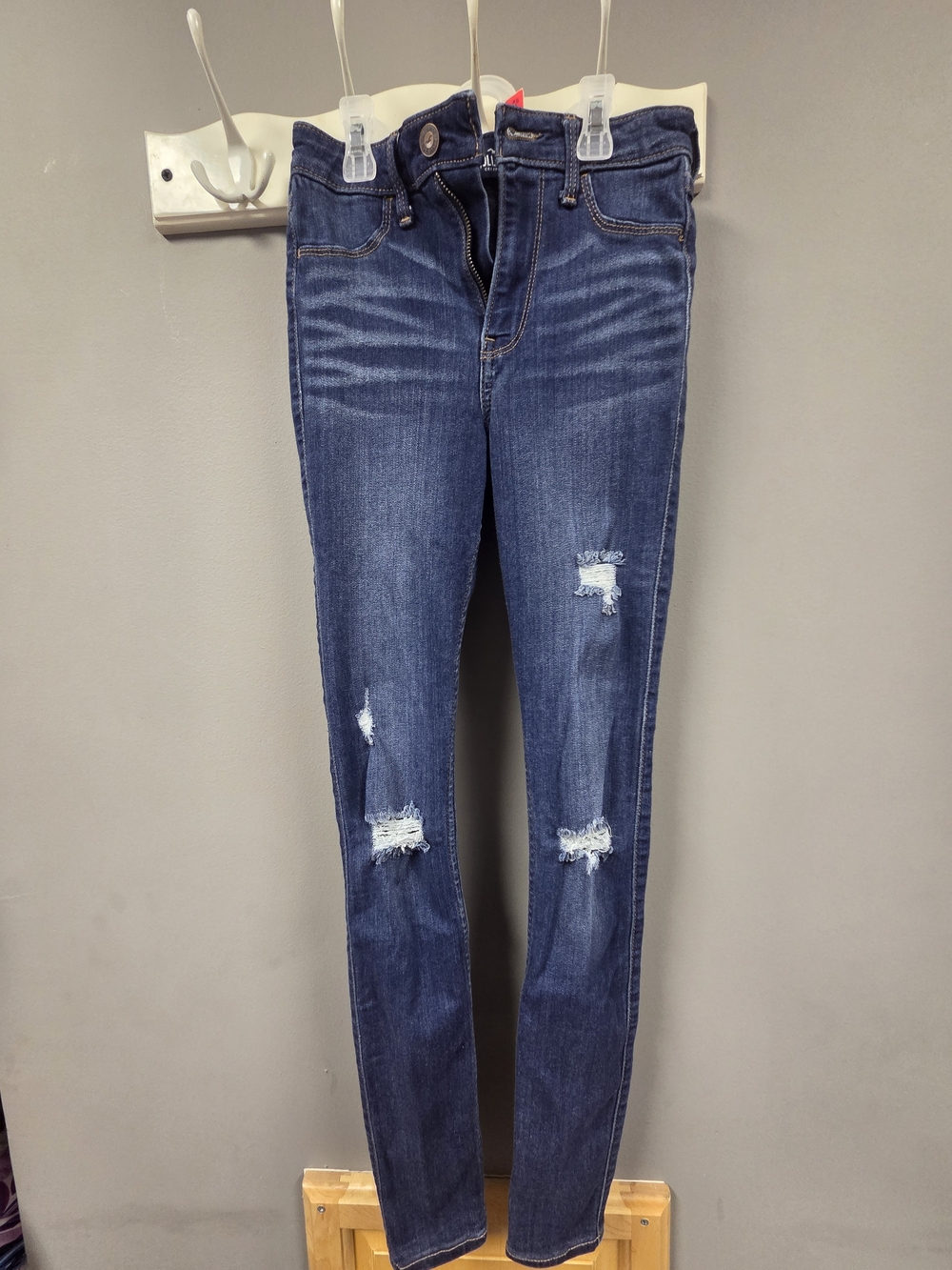 Hollister Dark Wash Ripped Skinny Jeans